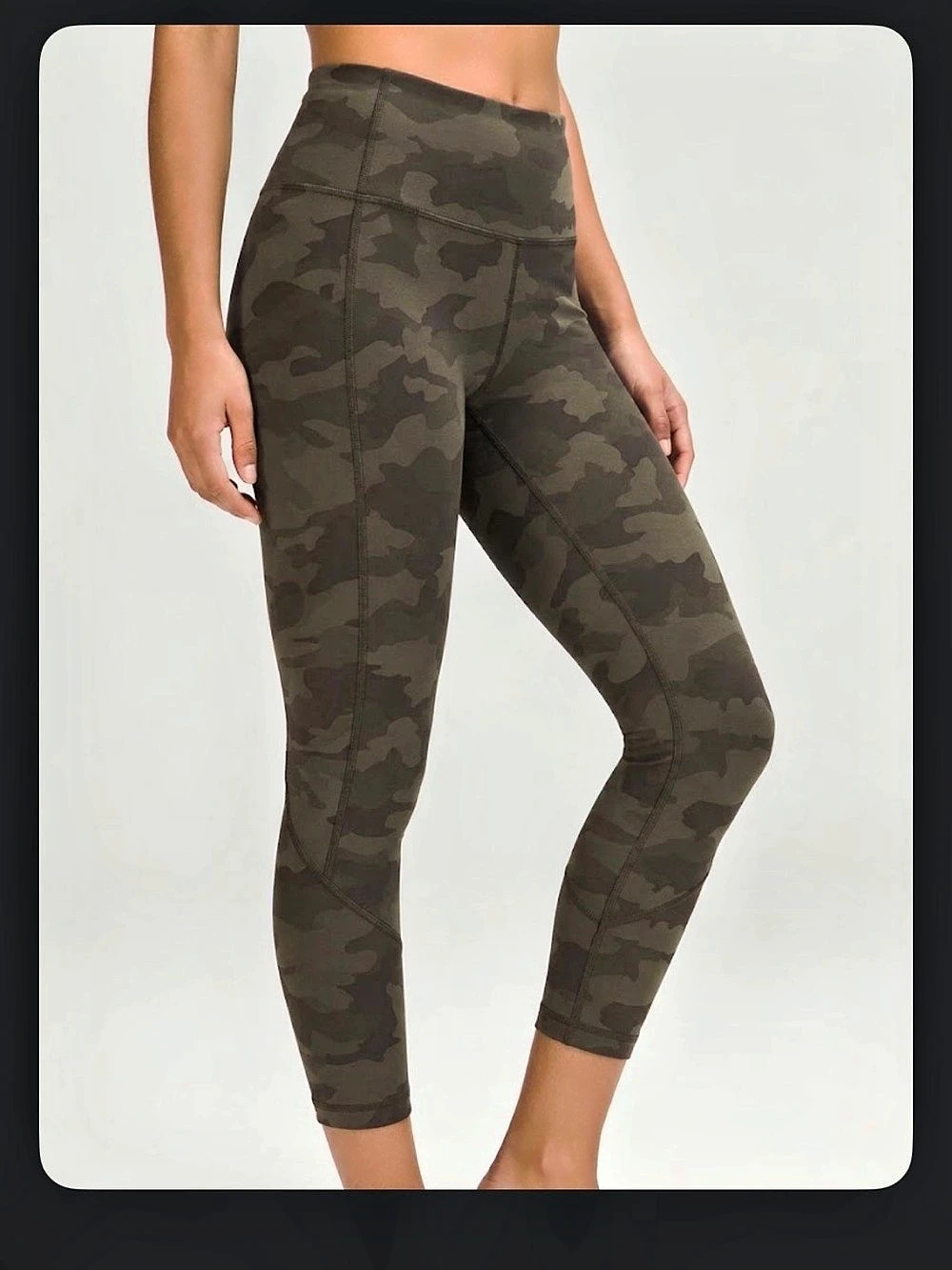 lululemon Speed Up Crop *Camo Leggings Green & Black Small